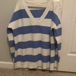 blue and white sweater